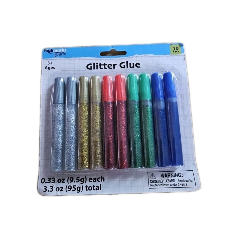 10 Pack - Non-Toxic Washable Glitter Glue Stick Set, DIY Arts & Crafts #699